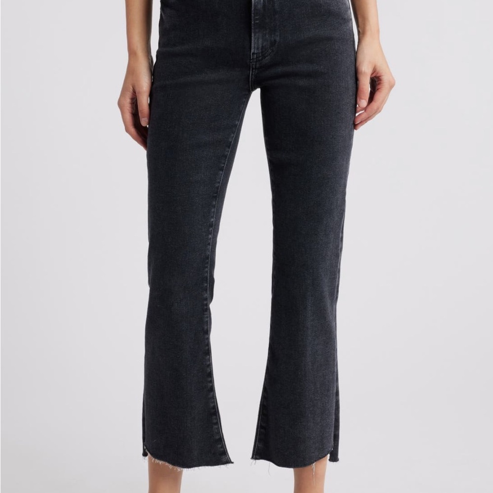 Frame Denim Black Flare Wide Leg Jeans with Vintage Appeal